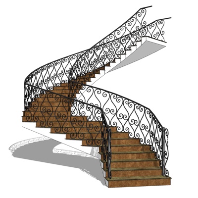 欧式楼梯免费su模型(1)
