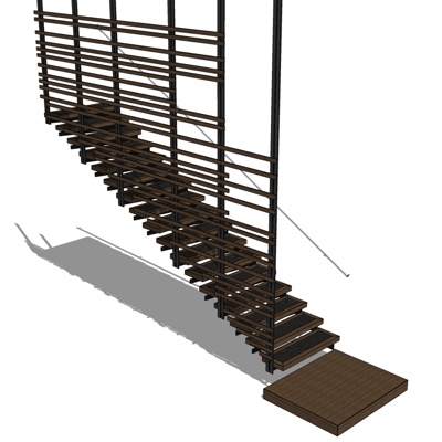 新中式楼梯免费su模型(1)