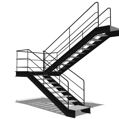 工业风楼梯免费su模型(1)