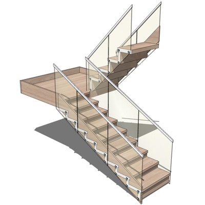 现代楼梯免费su模型(1)
