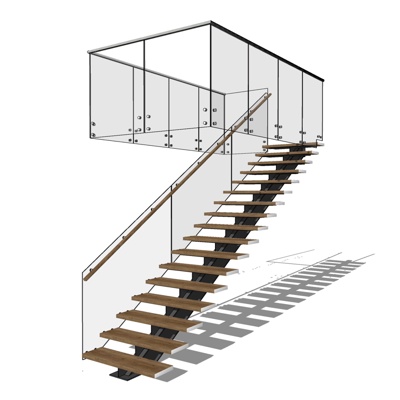 现代楼梯免费su模型(1)