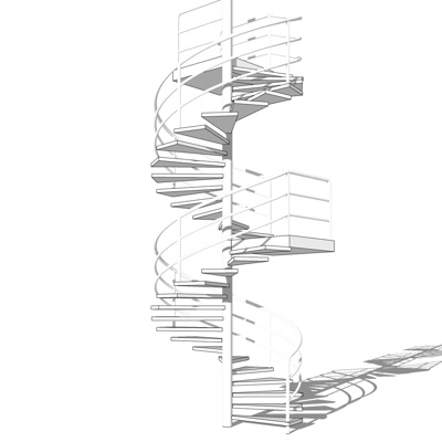 现代旋转楼梯免费su模型(1)
