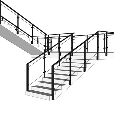 现代楼梯免费su模型(1)