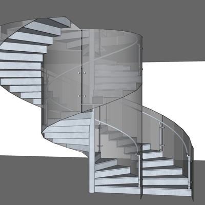 现代旋转楼梯免费su模型(1)