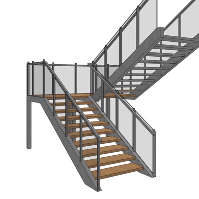 现代楼梯免费su模型(1)