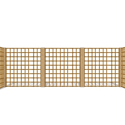 新中式木围栏免费su模型(1)