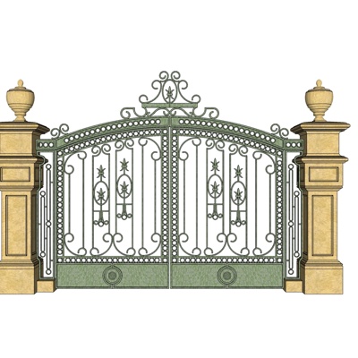 欧式户外大门免费su模型(1)