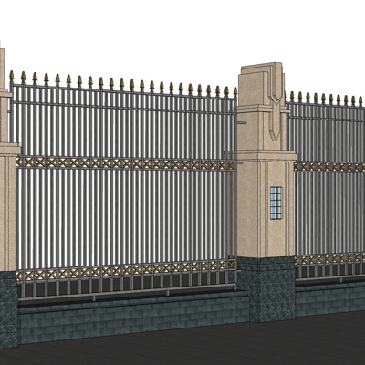 简欧围墙免费su模型(1)