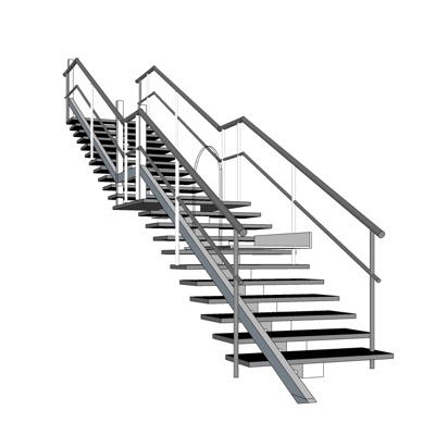 现代楼梯免费su模型(1)