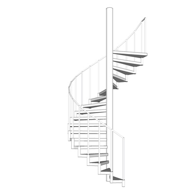 现代旋转楼梯免费su模型(1)