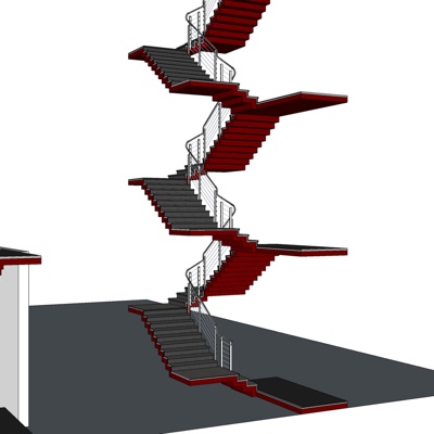 现代楼梯免费su模型(1)