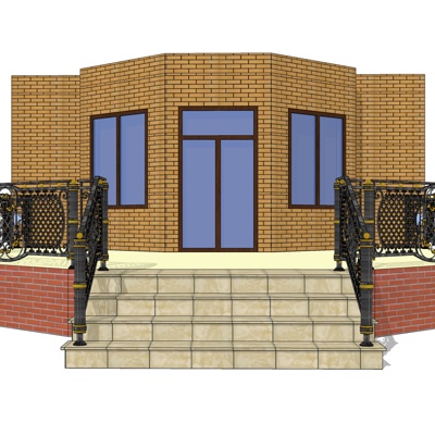 现代楼梯护栏免费su模型(1)