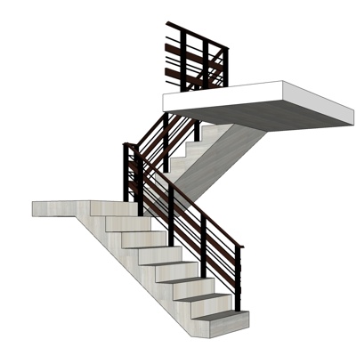 现代楼梯免费su模型(1)