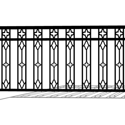 现代铁艺围栏免费su模型(1)