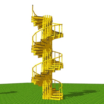 现代竹制楼梯免费su模型(1)