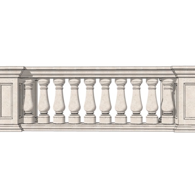 欧式阳台围栏免费su模型(1)