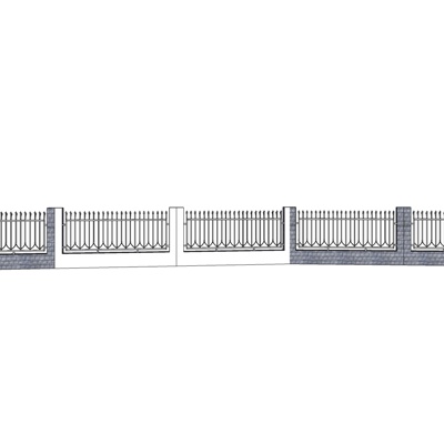欧式铁艺围墙免费su模型(1)