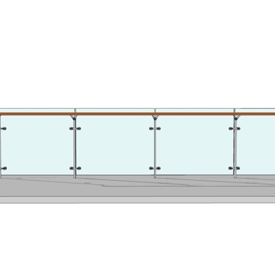 现代玻璃围栏免费su模型(1)