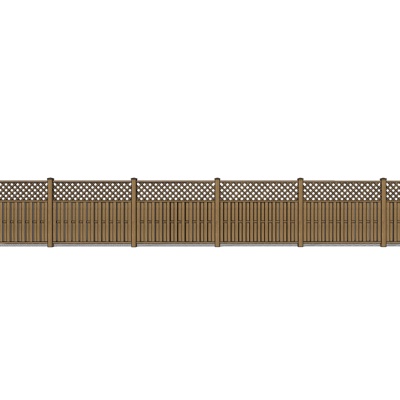 中式实木围栏免费su模型(1)