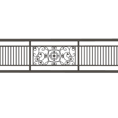 现代铁艺围栏免费su模型(1)