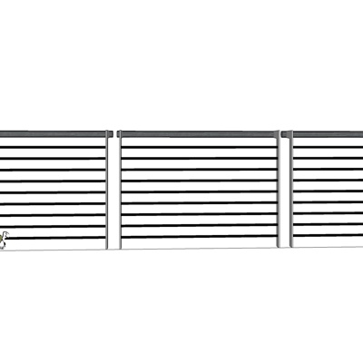 现代铁艺围栏免费su模型(1)