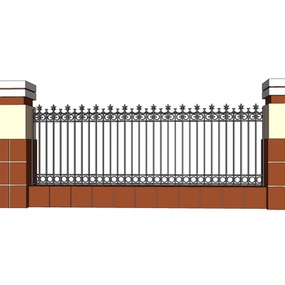 欧式铁艺围墙免费su模型(1)