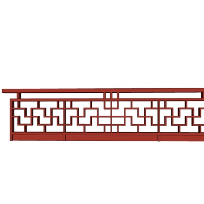 中式实木围栏免费su模型(1)