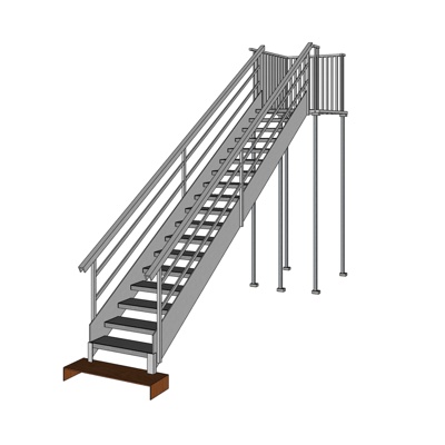现代铁艺楼梯免费su模型(1)