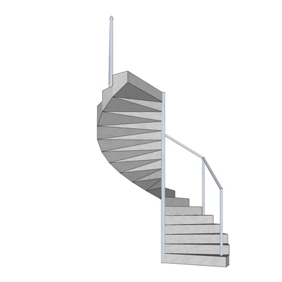 现代旋转楼梯免费su模型(1)