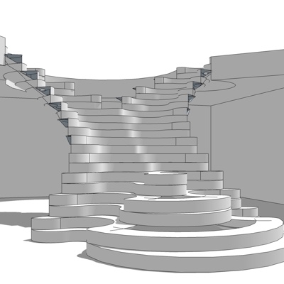 现代楼梯免费su模型(1)