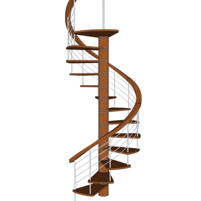现代旋转楼梯免费su模型(1)