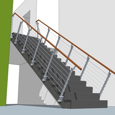 现代楼梯免费su模型(1)