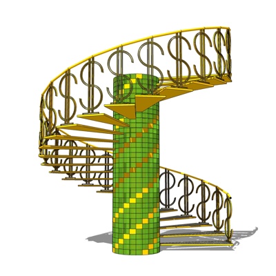 现代旋转楼梯免费su模型(1)