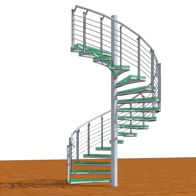 现代旋转楼梯免费su模型(1)