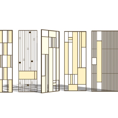 现代轻奢隔断免费su模型(1)