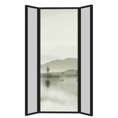 新中式屏风隔断免费su模型(1)
