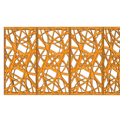 现代实木隔断屏风免费su模型(1)