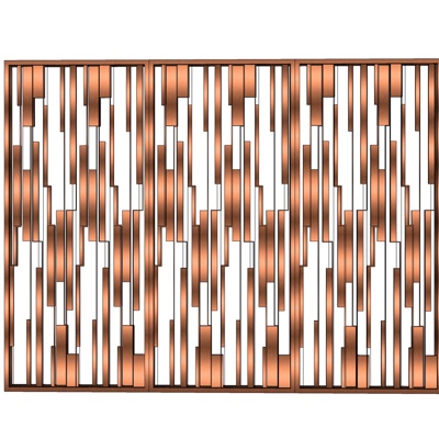 现代金属隔断屏风免费su模型(1)