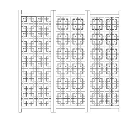 现代铁艺隔断屏风免费su模型(1)