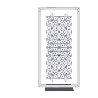 现代印花隔断屏风免费su模型(1)