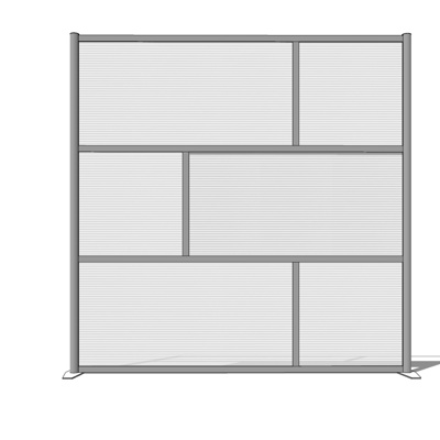 现代铁艺隔断屏风免费su模型(1)