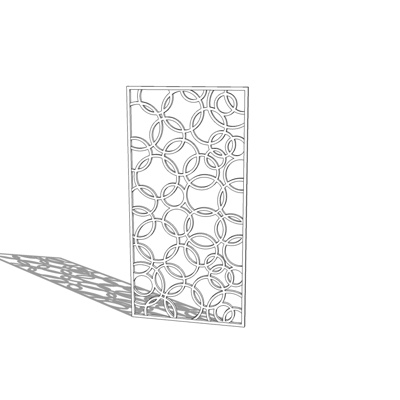 现代实木缕空隔断免费su模型(1)